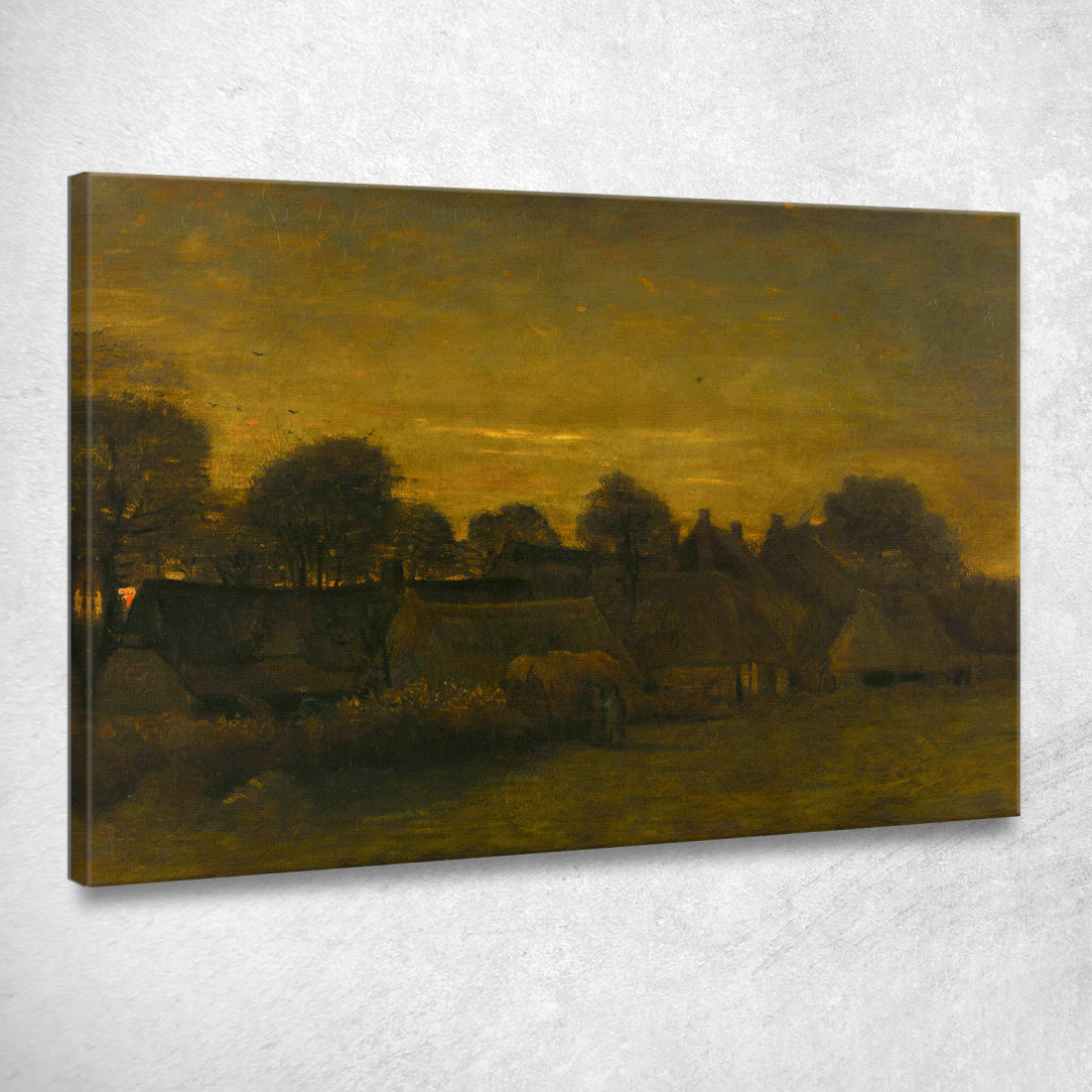 Villaggio Agricolo Al Crepuscolo Vincent van Gogh vvg213 quadro stampato su tela Villaggio Agricolo Al Crepuscolo Vincent van Gogh vvg213 quadro stampato su tela
