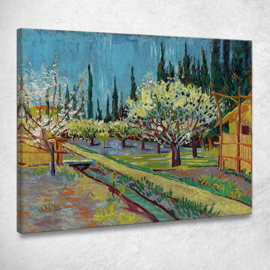 Frutteto Delimitato Da Cipressi Vincent van Gogh vvg250 quadro stampato su tela Frutteto Delimitato Da Cipressi Vincent van Gogh vvg250 quadro stampato su tela