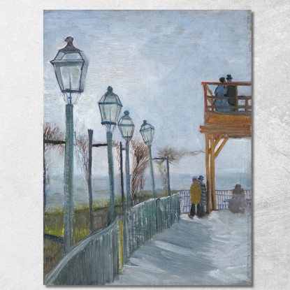 Terrazza E Piattaforma Di Osservazione Al Moulin De Blute-Fin Montmartre Vincent van Gogh vvg280 quadro stampato su tela