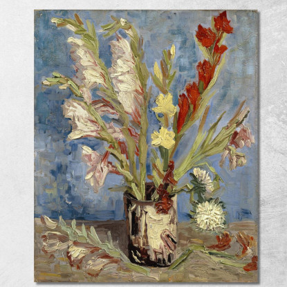 Vaso Con Gladioli E Astri Cinesi Vincent van Gogh vvg309 quadro stampato su tela