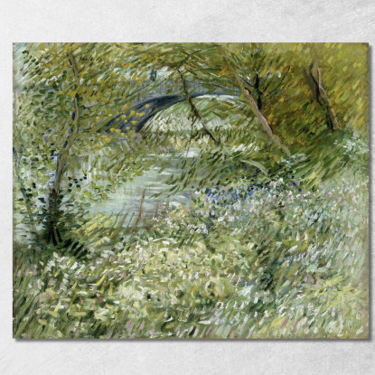 Riva Del Fiume In Primavera Vincent van Gogh vvg325 quadro stampato su tela