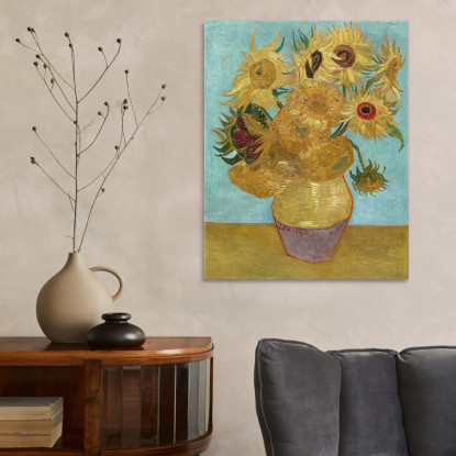 Vaso Con Dodici Girasoli Vincent van Gogh vvg333 quadro stampato su tela