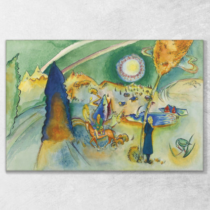 Acquerello Per Poul Bjerre Wassily Kandinsky wk10 quadro stampato su tela