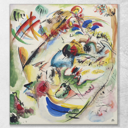 Bozza Di Dreamy Improvisation Wassily Kandinsky wk51 quadro stampato su tela