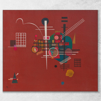 Rosso Opaco Wassily Kandinsky wk54 quadro stampato su tela