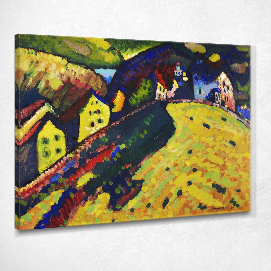 Case A Murnau 1909 Wassily Kandinsky wk75 quadro stampato su tela