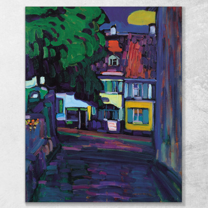 Case A Murnau Sull'Obermarkt 1908 Wassily Kandinsky wk77 quadro stampato su tela