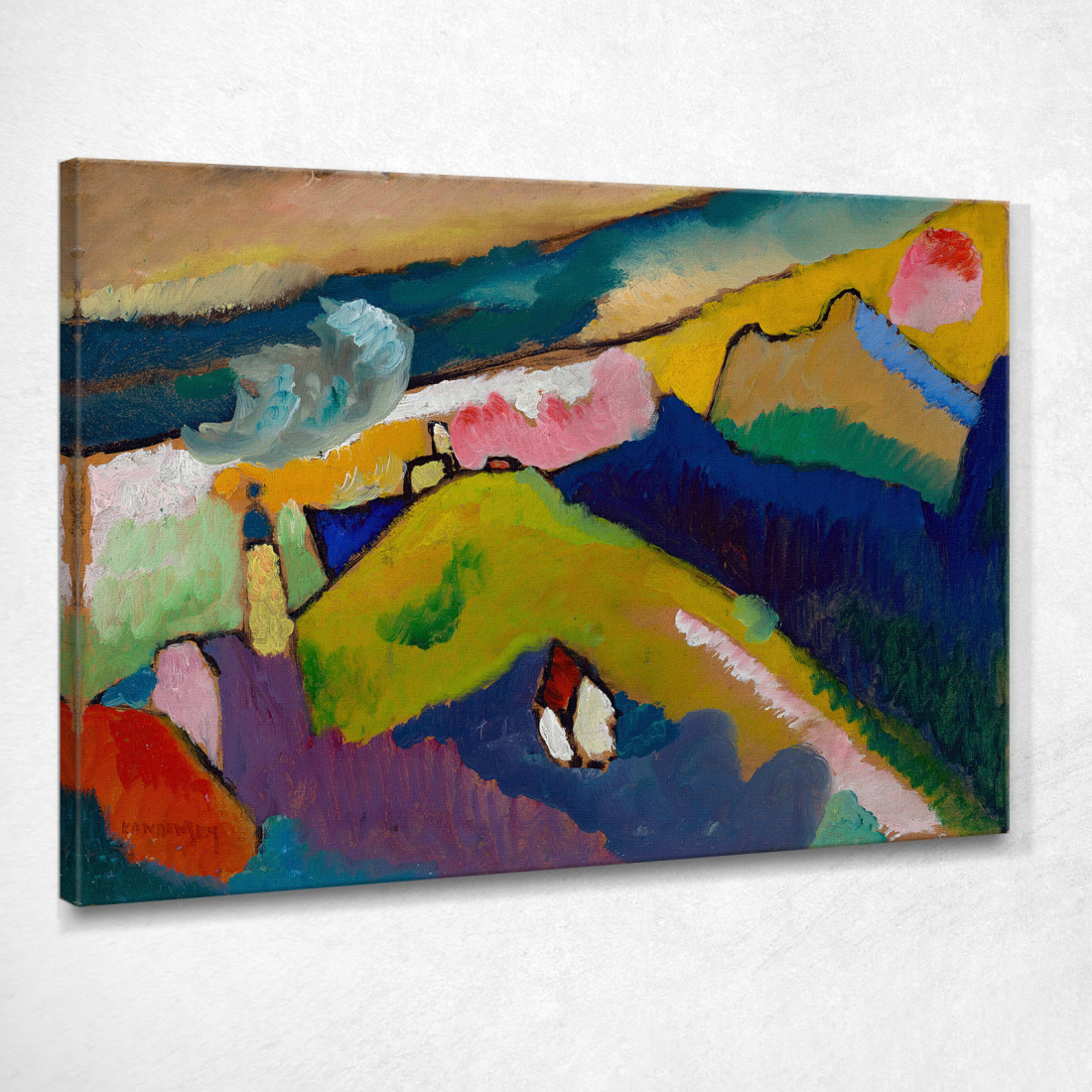 Murnau Paesaggio Montano Con Chiesa Wassily Kandinsky wk166 quadro stampato su tela Murnau Paesaggio Montano Con Chiesa Wassily Kandinsky wk166 quadro stampato su tela
