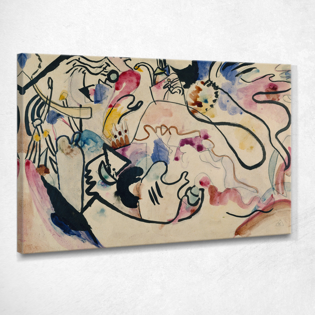 Acquerello N. 8 Il Giorno Del Giudizio Wassily Kandinsky wk261 quadro stampato su tela Acquerello N. 8 Il Giorno Del Giudizio Wassily Kandinsky wk261 quadro stampato su tela