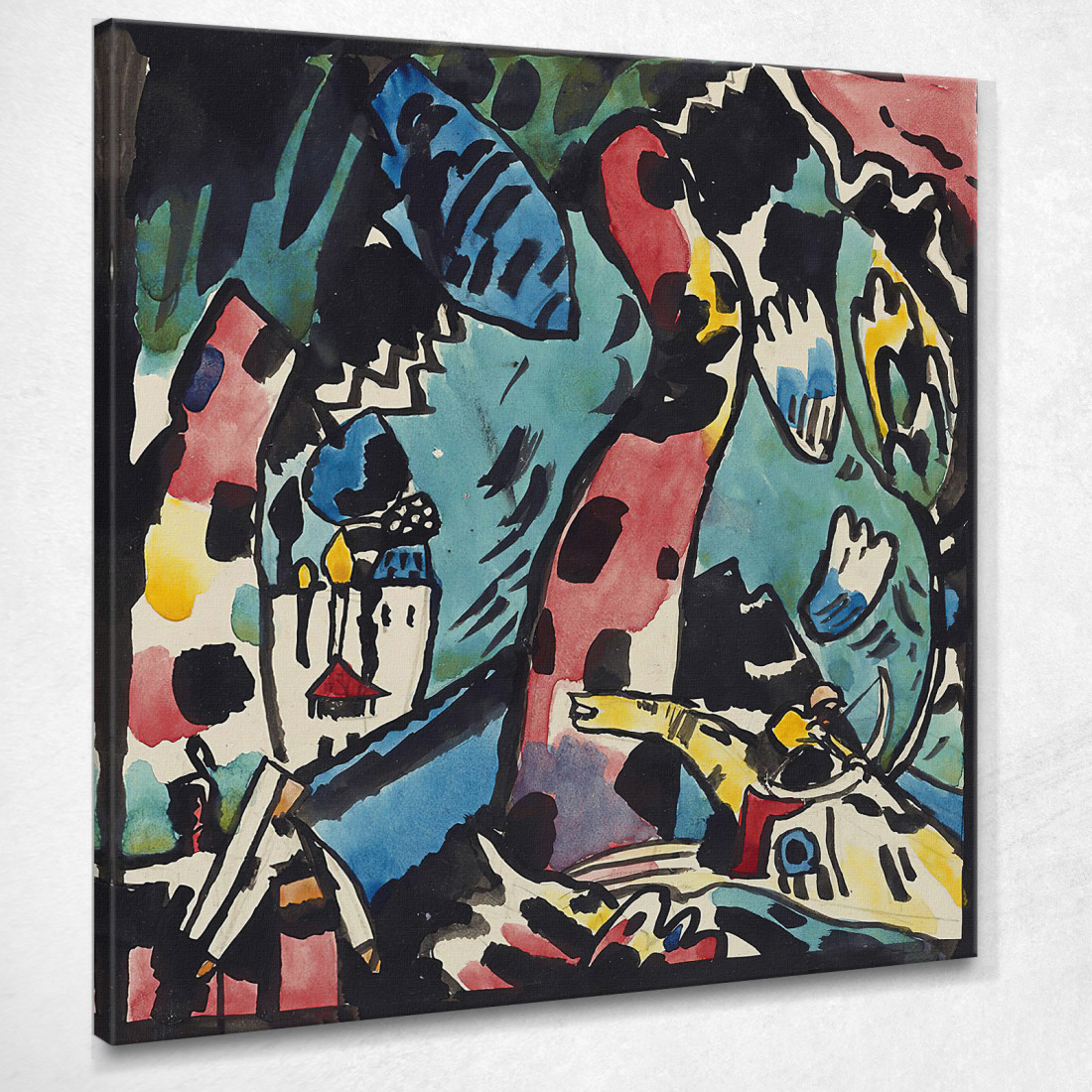 Design Per L'Intaglio In Legno A Colori Archer Wassily Kandinsky wk262 quadro stampato su tela Design Per L'Intaglio In Legno A Colori Archer Wassily Kandinsky wk262 quadro stampato su tela