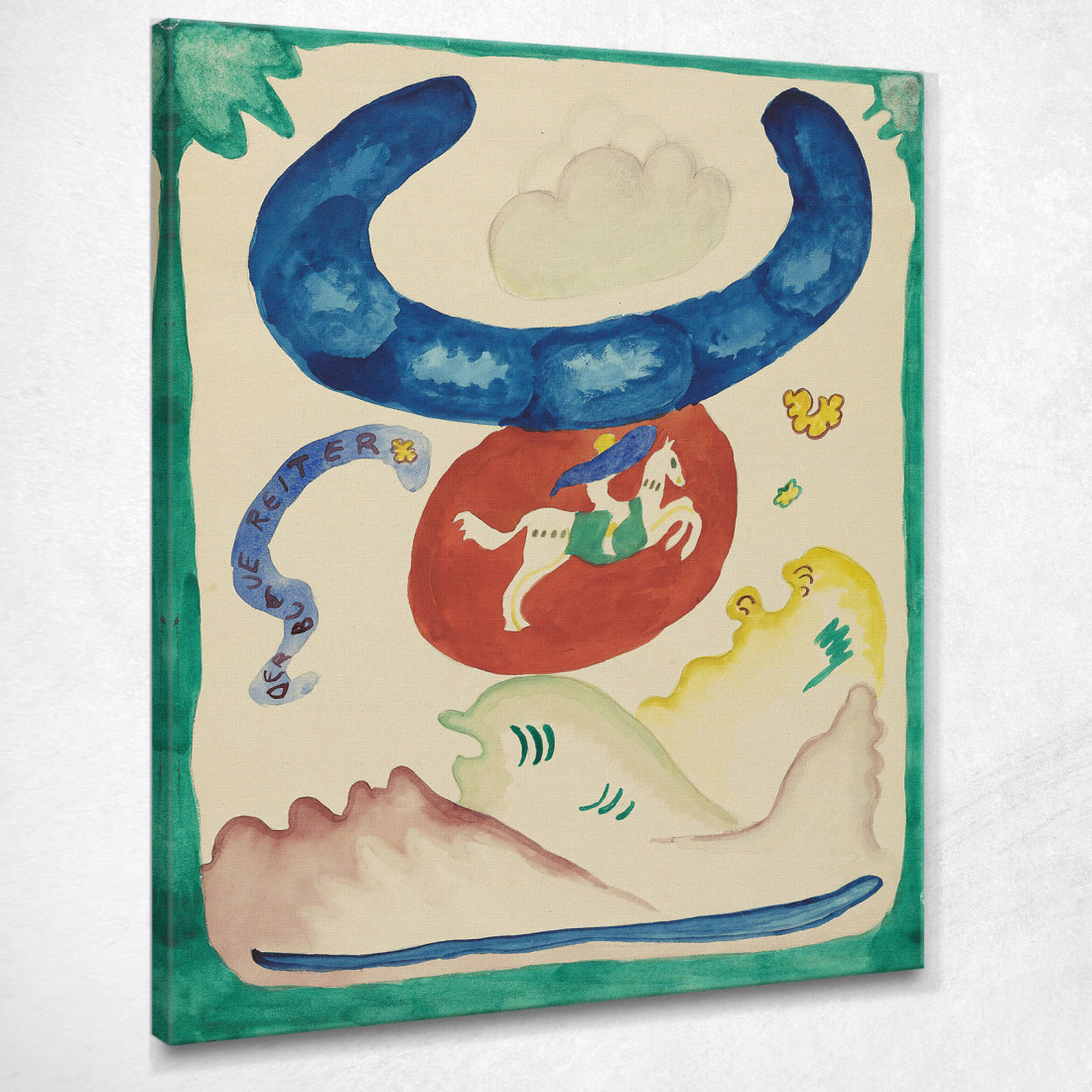 Disegno Per La Copertina Dell'Almanacco The Blue Rider Viii Wassily Kandinsky wk268 quadro stampato su tela Disegno Per La Copertina Dell'Almanacco The Blue Rider Viii Wassily Kandinsky wk268 quadro stampato su tela
