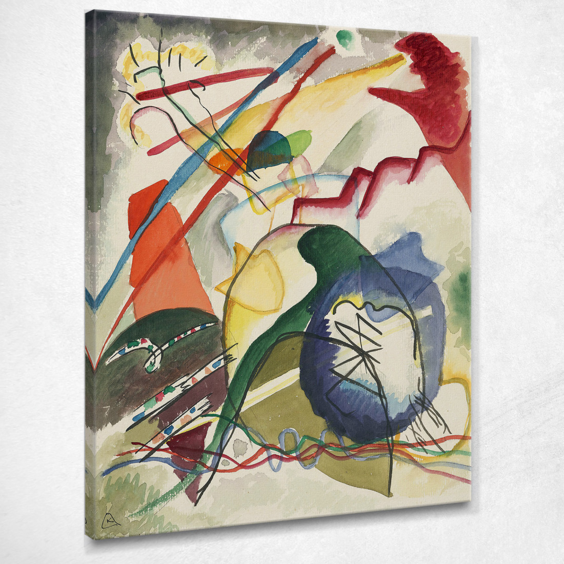 Bozza Per Immagine Con Bordo Bianco I Wassily Kandinsky wk276 quadro stampato su tela Bozza Per Immagine Con Bordo Bianco I Wassily Kandinsky wk276 quadro stampato su tela