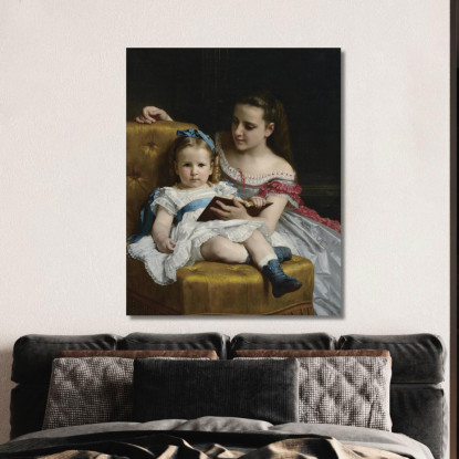 Un Ritratto Di Eva E Frances Johnston William Bouguereau wbg2 quadro stampato su tela