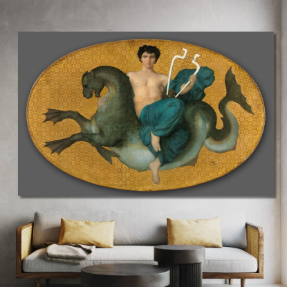 Arione Su Un Cavalluccio Marino William Bouguereau wbg12 quadro stampato su tela