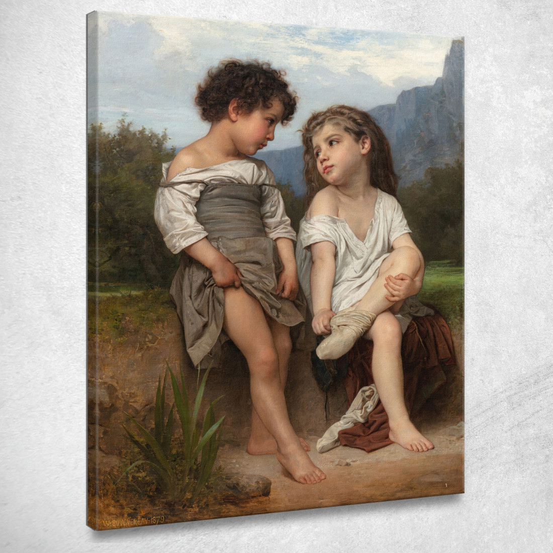 Vicino Al Ruscello William Bouguereau wbg14 quadro stampato su tela Vicino Al Ruscello William Bouguereau wbg14 quadro stampato su tela