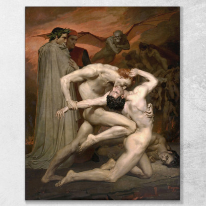 Dante E Virgilio All'Inferno William Bouguereau wbg29 quadro stampato su tela