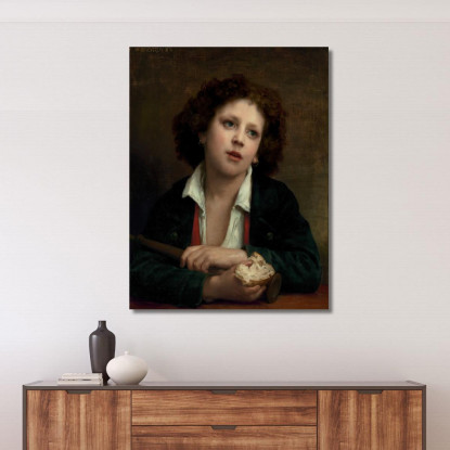 Bambino Italiano Con In Mano Una Crosta Di Pane William Bouguereau wbg33 quadro stampato su tela