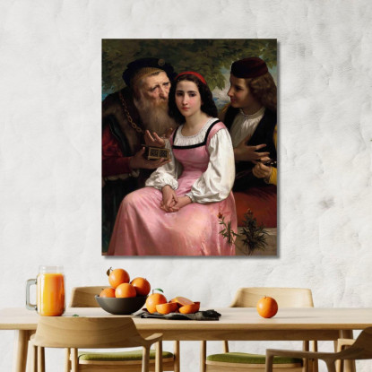 Tra Ricchezza E Amore William Bouguereau wbg34 quadro stampato su tela