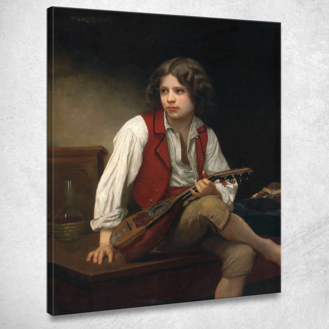 Mandolino Italiano William Bouguereau wbg50 quadro stampato su tela Mandolino Italiano William Bouguereau wbg50 quadro stampato su tela