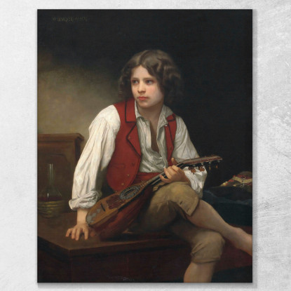 Mandolino Italiano William Bouguereau wbg50 quadro stampato su tela