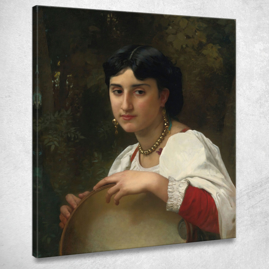 Tamburello Italiano William Bouguereau wbg51 quadro stampato su tela Tamburello Italiano William Bouguereau wbg51 quadro stampato su tela