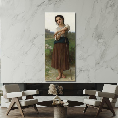 Giovane Pastorella In Piedi William Bouguereau wbg53 quadro stampato su tela