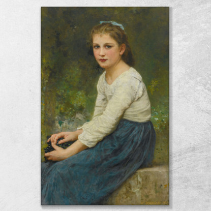 Ragazza Con L'Uva William Bouguereau wbg54 quadro stampato su tela