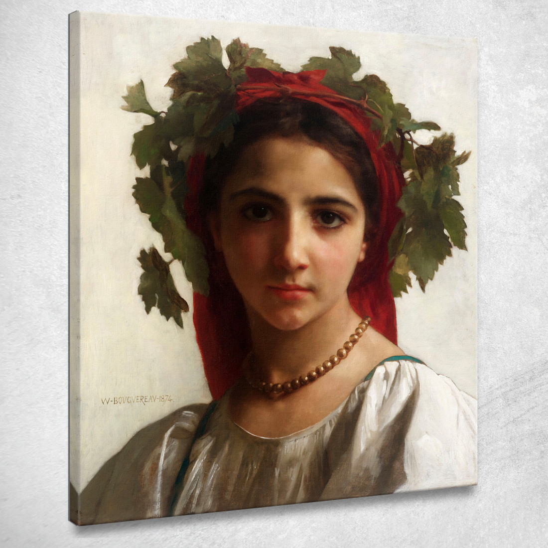 Fanciulla Coronata Di Viti William Bouguereau wbg55 quadro stampato su tela Fanciulla Coronata Di Viti William Bouguereau wbg55 quadro stampato su tela