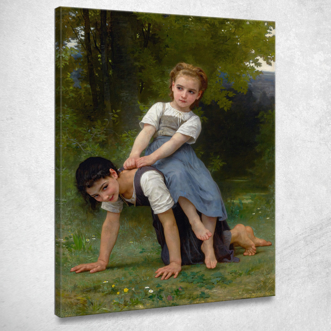 Bourrique La Cavalcata Sul Pony William Bouguereau wbg60 quadro stampato su tela Bourrique La Cavalcata Sul Pony William Bouguereau wbg60 quadro stampato su tela