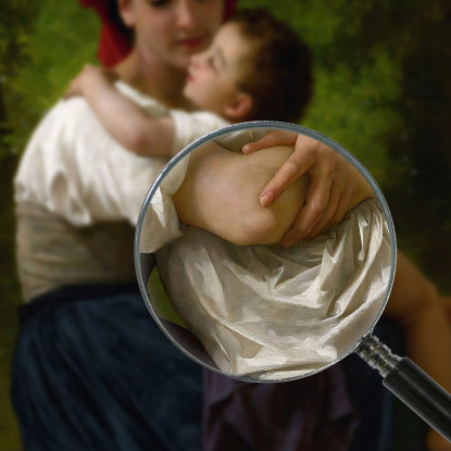 Il Piccolo Abbraccio William Bouguereau wbg87 quadro stampato su tela