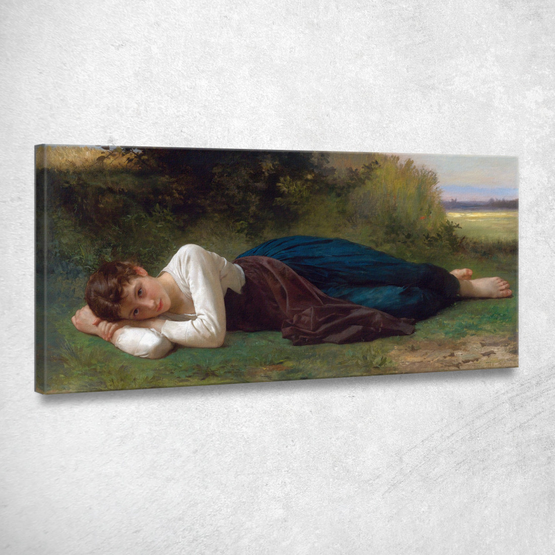 Riposo Giovane Ragazza Sdraiata William Bouguereau wbg88 quadro stampato su tela Riposo Giovane Ragazza Sdraiata William Bouguereau wbg88 quadro stampato su tela