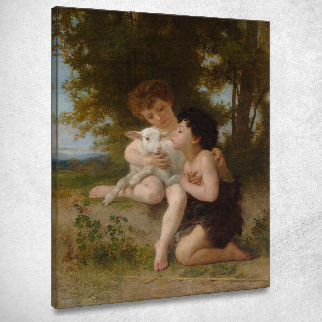 Bambini Con L'Agnello William Bouguereau wbg97 quadro stampato su tela Bambini Con L'Agnello William Bouguereau wbg97 quadro stampato su tela
