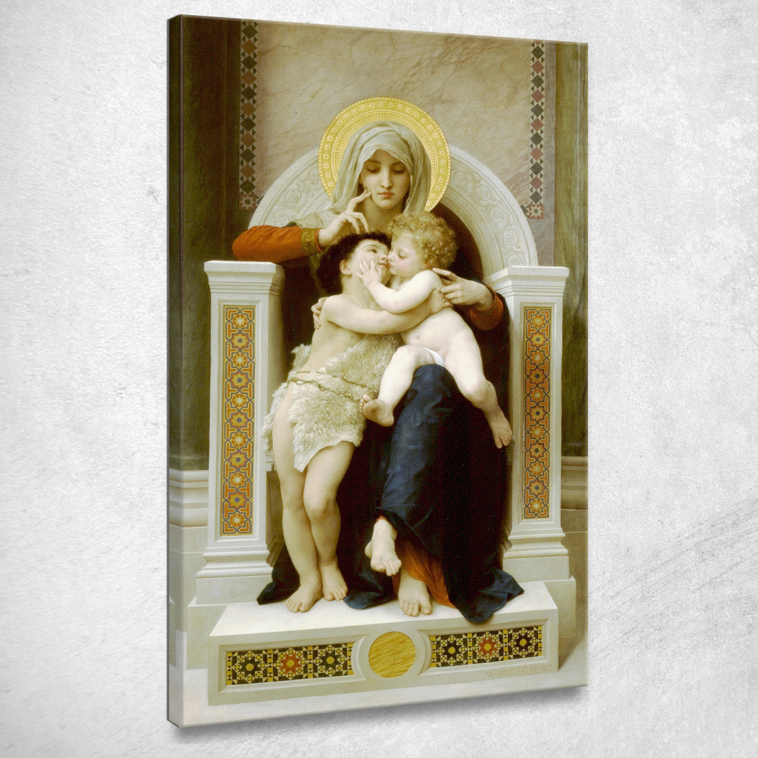 Madonna Con Bambino E Giovanni Battista William Bouguereau wbg114 quadro stampato su tela Madonna Con Bambino E Giovanni Battista William Bouguereau wbg114 quadro stampato su tela