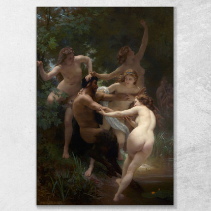 Ninfe E Satiro William Bouguereau wbg119 quadro stampato su tela