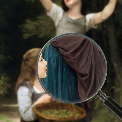 Raccolta Delle Nocciole William Bouguereau wbg140 quadro stampato su tela