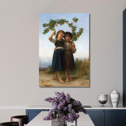 Il Ramo Di Ciliegio William Bouguereau wbg156 quadro stampato su tela