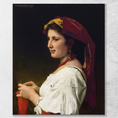 La Piccola Magliaia William Bouguereau wbg163 quadro stampato su tela