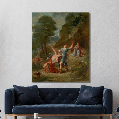 Le Printemps Eurydice Mordue Par Un Serpent En Cueillant Des Fleurs La Mort D'Eurydice Eugène Delacroix tableau impression sur t