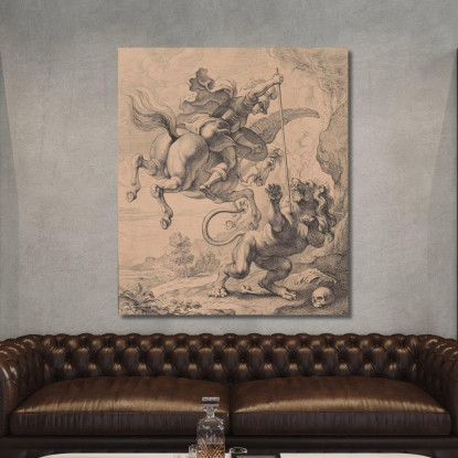 Bellerofonte Uccide La Chimera Peter Paul Rubens ppr29 quadro stampato su tela