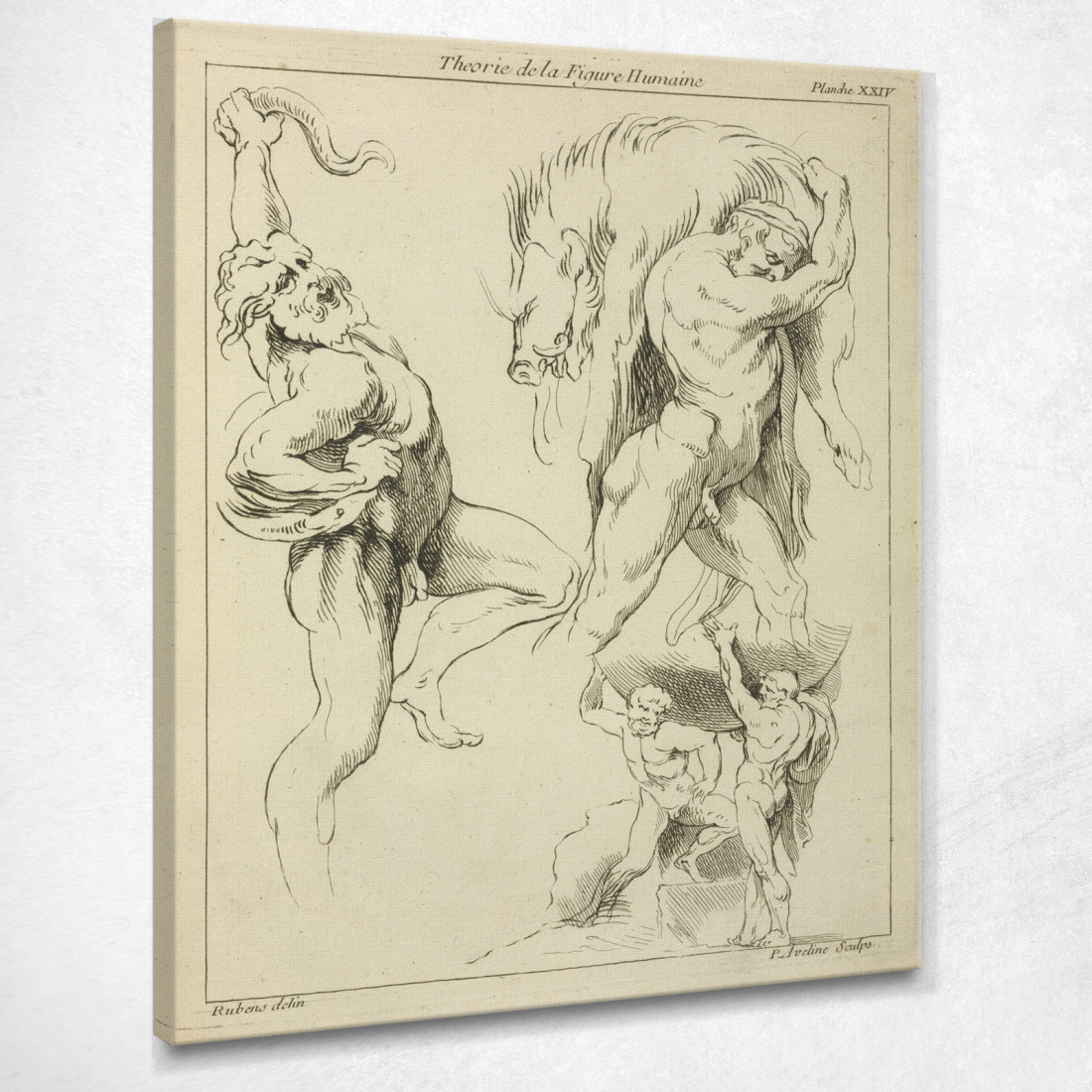Figures One Wrestling With A Snake One Lifting A Dead Boar And Two Atlas Figures Lifting A Globe Peter Paul Rubens canvas print Figures One Wrestling With A Snake One Lifting A Dead Boar And Two Atlas Figures Lifting A Globe Peter Paul Rubens canvas print
