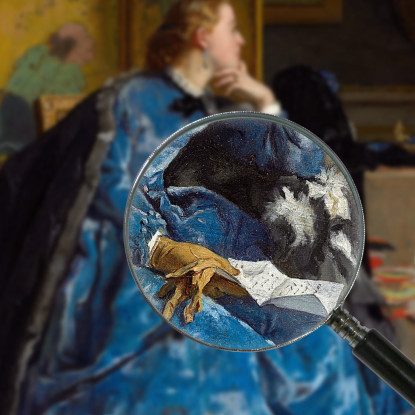 Una Duchessa Il Vestito Blu Alfred Stevens stal2 quadro stampato su tela