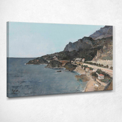 Cap D'Ail Vista Preso Dal Palazzo Del Principe Di Monaco Alfred Stevens stal14 quadro stampato su tela