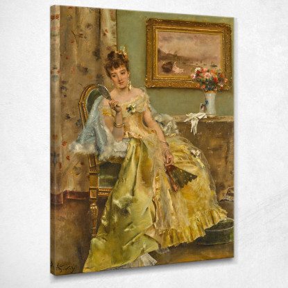 Civetteria Alfred Stevens stal16 quadro stampato su tela