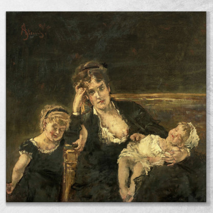 La Vedova Alfred Stevens stal19 quadro stampato su tela