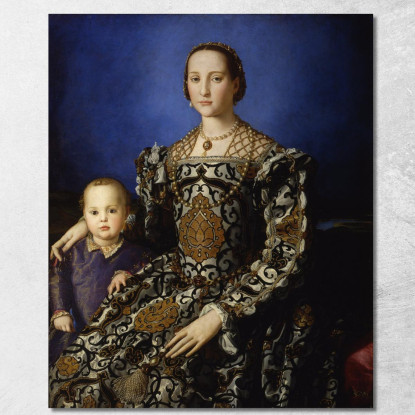 Ritratto Di Eleonora Di Toledo Con Il Figlio Giovanni De Medici Agnolo Bronzino abz13 quadro stampato su tela