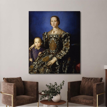 Ritratto Di Eleonora Di Toledo Con Il Figlio Giovanni De Medici Agnolo Bronzino abz13 quadro stampato su tela