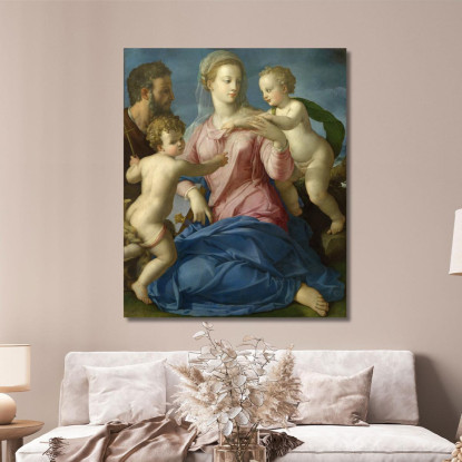 La Sacra Famiglia Con Il Bambino San Giovanni Battista Agnolo Bronzino abz19 quadro stampato su tela