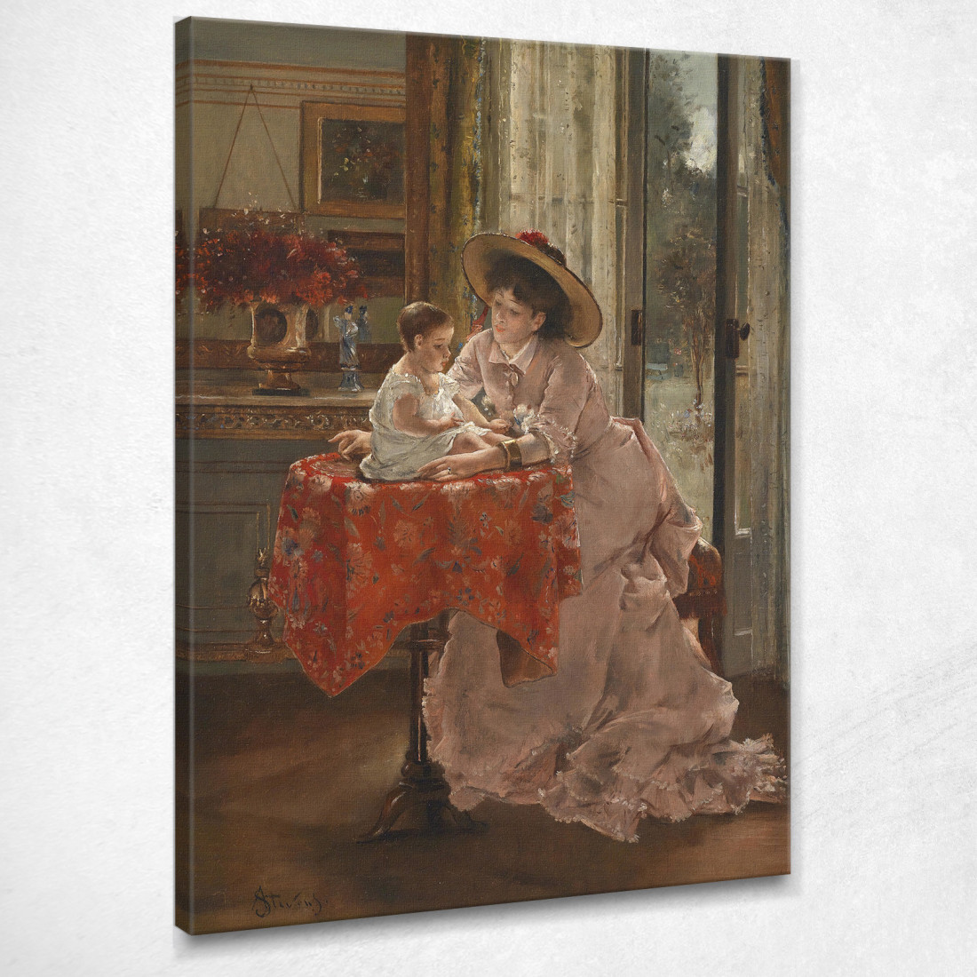 La Madre Felice Alfred Stevens stal21 quadro stampato su tela La Madre Felice Alfred Stevens stal21 quadro stampato su tela