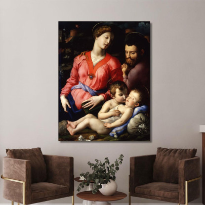 La Sacra Famiglia Panciatichi Agnolo Bronzino abz21 quadro stampato su tela