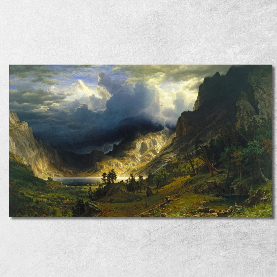 Una Tempesta Sulle Montagne Rocciose Sul Monte Rosalie Albert Bierstadt abr1 quadro stampato su tela Una Tempesta Sulle Montagne Rocciose Sul Monte Rosalie Albert Bierstadt abr1 quadro stampato su tela